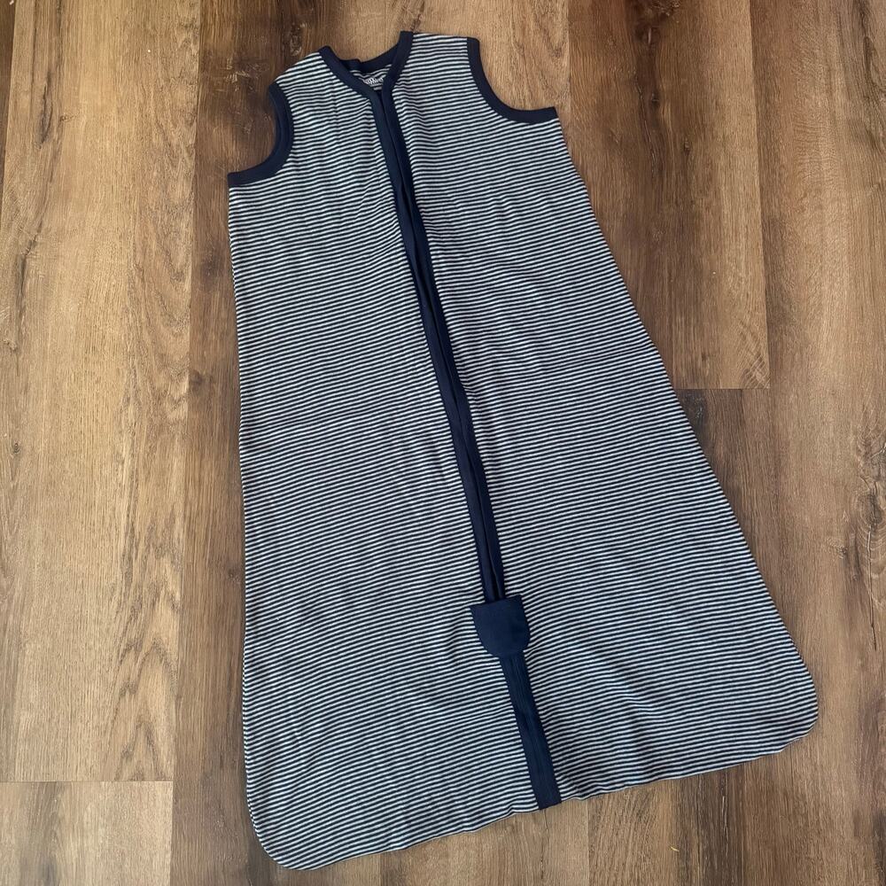 Burt's Bees Baby Beekeeper Striped Wearable Blanket in Navy and Gray